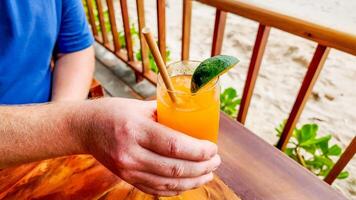 Tropical Cocktail Enjoyment at Beachside Bar photo