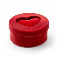 AI generated Romantic Red Velvet Heart Gift Box photo