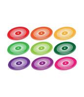 a set of colored discs on a white background vector