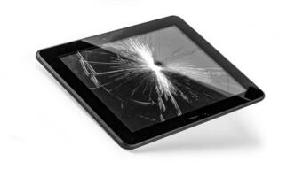 Tablet pc with broken screen photo