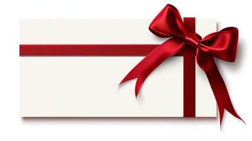 AI generated Luxurious Gift Card with Red Bow photo