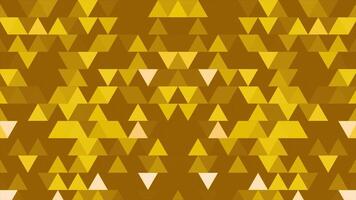 A set of triangles and shapes is moving and changing colors. Three-dimensional random reflective kaleidoscope block shapes toned in a subtle green hue. Summer colors, ideal to create nice video