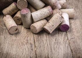 wine corks on wooden photo