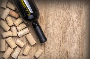 wine bottle and corks photo