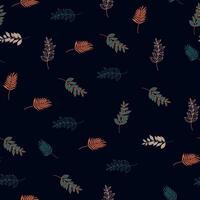 Leaves and flowers. Hand-drawn graphics. Seamless patterns for fabric and packaging design. vector