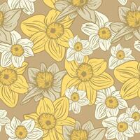 Leaves and flowers. Hand-drawn graphics. Seamless patterns for fabric and packaging design. vector