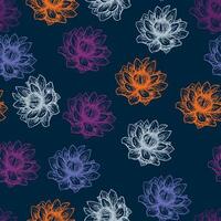 Leaves and flowers. Hand-drawn graphics. Seamless patterns for fabric and packaging design. vector