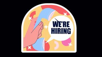 We're Hiring Job Vacant Animation On Alpha Channel video