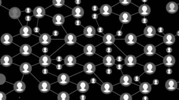 Social network connections. Connecting people on the internet, nodes transforming into the shape of a world map. Motion graphic animation network. People network growing rapidly into a social media. video