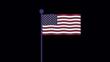 Unidos estados bandeira acenando em alfa canal video