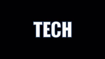 Technik Text mit Technologie Symbole auf Alpha Kanal video