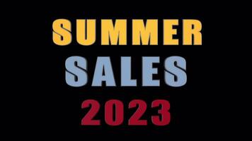 Summer Sales 2023 3D Text Animation On Alpha Channel video