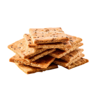 AI generated Fresh and delicious rye crispbread isolated on transparent background png