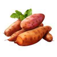 AI generated Fresh and delicious sweet potatoes isolated on transparent background png
