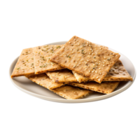 AI generated Fresh and delicious rye crispbread isolated on transparent background png