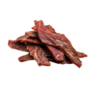 AI generated Fresh and delicious Beef jerky pieces isolated on transparent background png