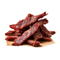 AI generated Fresh and delicious Beef Jerky isolated on transparent background png