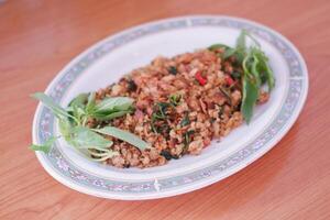 Krecek oncom kemangi. it is traditional food from indonesia. This food is a product of fermentation that is carried out by several types of mold, similar to the processing of tempeh photo