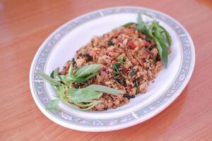 Krecek oncom kemangi. it is traditional food from indonesia. This food is a product of fermentation that is carried out by several types of mold, similar to the processing of tempeh photo