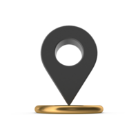 3D PNG Map Pointer, Location Map Icon, Black Texture, Black location pin or navigation, Web location point, pointer, Grey Pointer Icon, Location symbol. GPS, travel, navigation, place position
