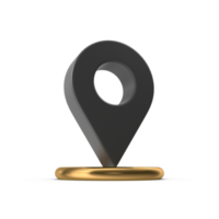 3d png Karte Zeiger, Ort Karte Symbol, schwarz Textur, schwarz Ort Stift oder Navigation, Netz Ort Punkt, Zeiger, grau Zeiger Symbol, Ort Symbol. GPS, reisen, Navigation, Platz Position