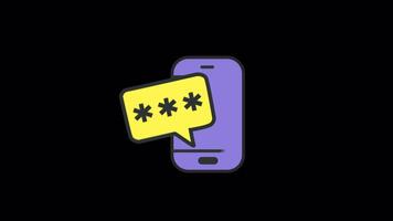 Mobile Technology Authentication Verify For Cyber Security On Alpha Channel video