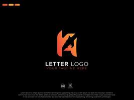 H Fire Modern Letter Logo vector