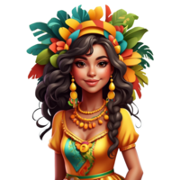 AI generated carnival mexican woman in a colorful dress png