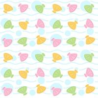 Summer seamless pattern with colorful shells, sea, waves background vector