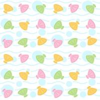 Summer seamless pattern with colorful shells, sea, waves background vector