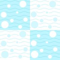 Water, bubbles, waves, sea, underwater seamless pattern blue background, flat geometric shape, summer concept vector