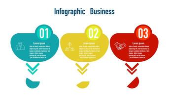 infografía modelo para negocio información presentación. vector cuadrado y icono elementos. moderno flujo de trabajo diagramas reporte plan 3 temas