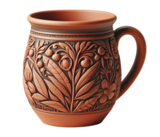 ai gegenereerd terracotta mok PNG aardewerk mok PNG leeg terracotta mok PNG bruin klei mok PNG bruin klei kop PNG klei drinken glas PNG jarrito mok handgemaakt klei mok PNG traditioneel keramisch mok