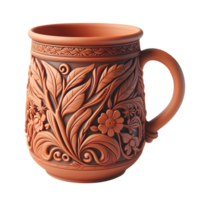 ai gegenereerd terracotta mok PNG aardewerk mok PNG leeg terracotta mok PNG bruin klei mok PNG bruin klei kop PNG klei drinken glas PNG jarrito mok handgemaakt klei mok PNG traditioneel keramisch mok