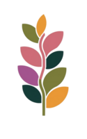 ai généré Couleur graphique de une brindille avec feuilles png