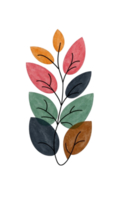 AI generated color graphics of a twig with leaves png