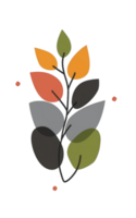 AI generated color graphics of a twig with leaves png