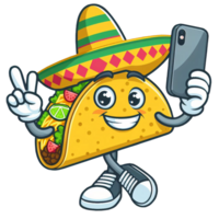 AI generated Funny Mexican Taco Character png