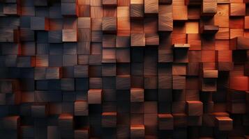 AI generated Abstract background of wooden cubes. 3d rendering, 3d illustration. photo