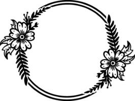 elegant frames with hand drawn flowers and leaves vector