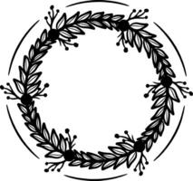 Floral wreath, flower wedding frame or decoration vector