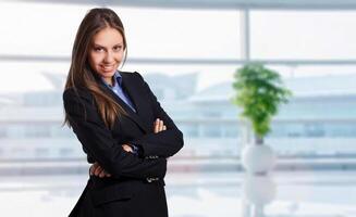 Smiling young female manager photo