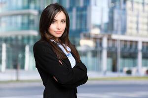 Beautiful businesswoman outdoor photo