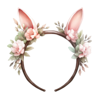 AI generated Bunny Ears Chic Bunny Headband - Adding a Playful Touch to Your Festive Look png