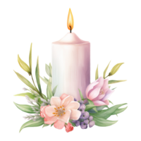 AI generated Charming Ambiance Embrace Spring with the Warmth of a Decorative Easter Candle png