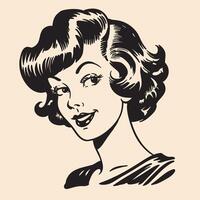 Vintage comic woman vector