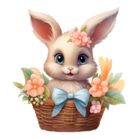 AI generated Adorable Easter Bunny A Festive and Fluffy Character for Spring Celebrations png