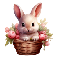 ai généré adorable Pâques lapin une de fête et duveteux personnage pour printemps célébrations png