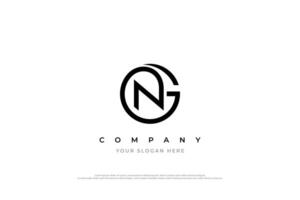 Initial Letter NG or GN Monogram Logo Design vector