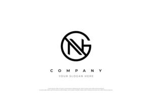 Initial Letter NG Logo or GN Logo Design Vector